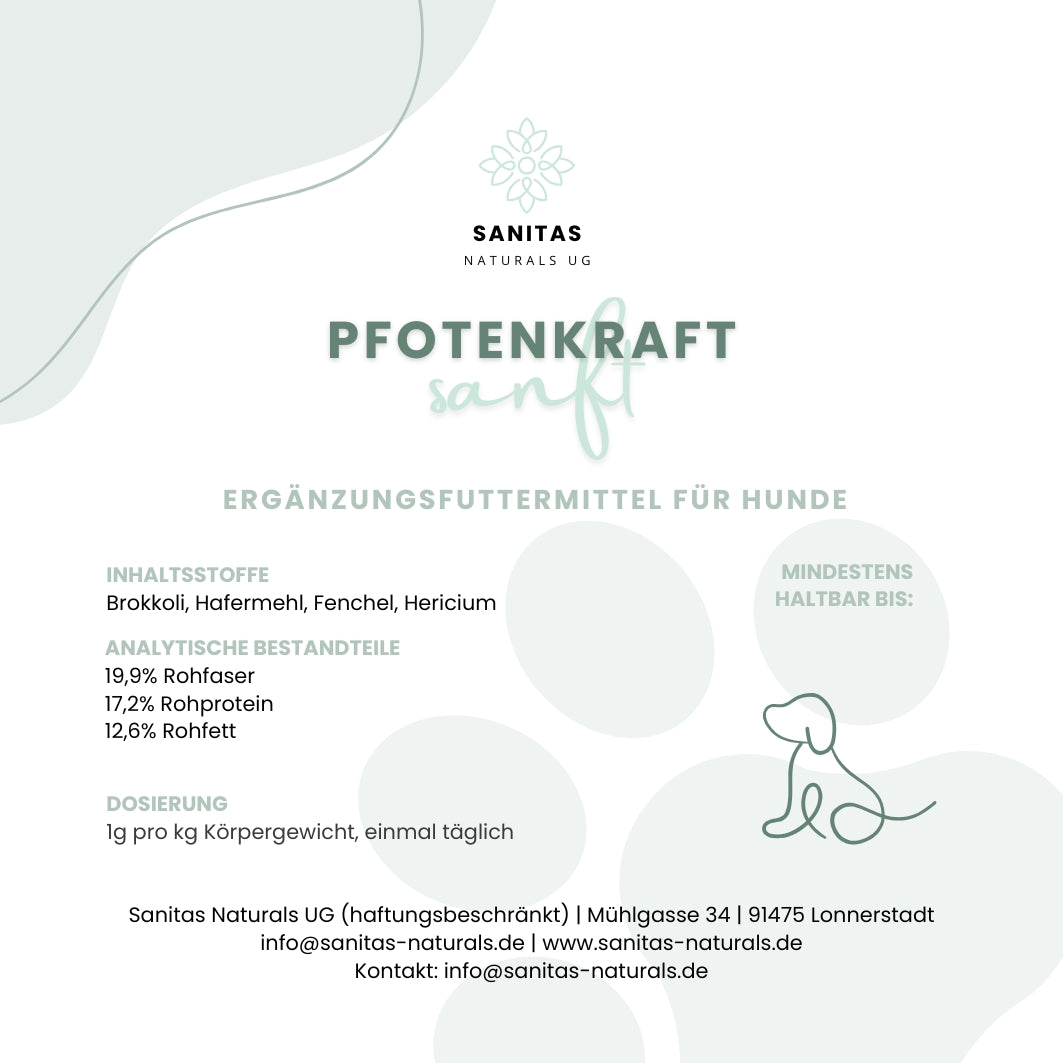 PFOTENKRAFT Sanft – Perfekte Ergänzung zu Balance – für besonders empfindliche Hunde
