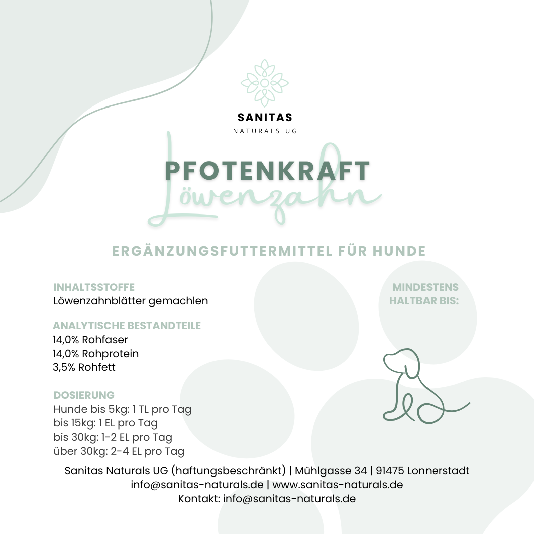 PFOTENKRAFT Löwenzahn, gemahlen, 200g