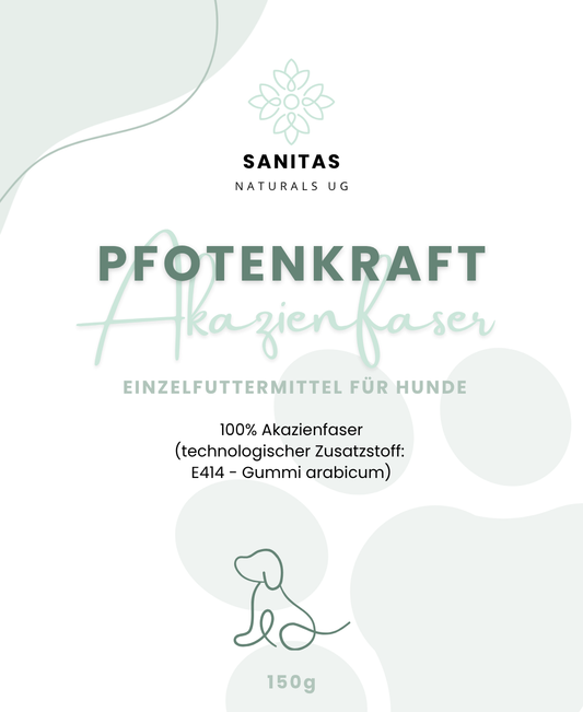 Pfotenkraft Akazienfaser – Präbiotisches Einzelfuttermittel für Hunde | 150 g